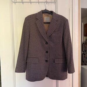 Everlane Houndstooth Blazer in Brown and Black